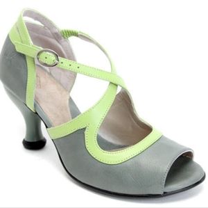 John Fluevog Fannie Porter, Green Nature Glass, Size 8